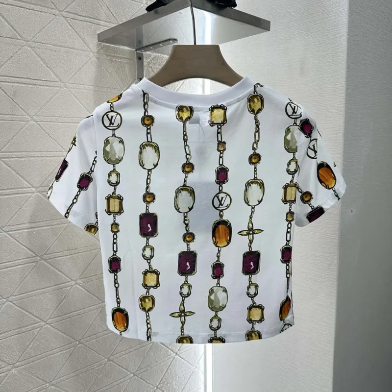 Louis Vuitton Dam Halsband Tryckt Crop Top 1AI438
