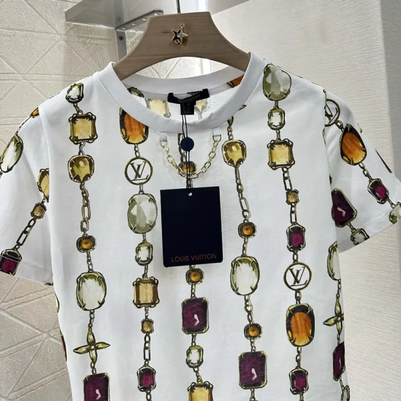 Louis Vuitton Dam Halsband Tryckt Crop Top 1AI438