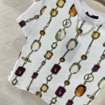 Louis Vuitton Dam Halsband Tryckt Crop Top 1AI438