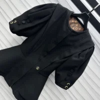 Louis Vuitton Women Puff-Sleeve Peplum Jacket 1AIBB6 (1)