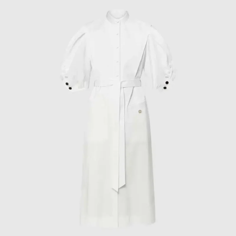 Louis Vuitton Women Puff-Sleeve Shirt Dress 1AIAOP