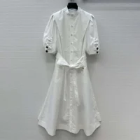 Louis Vuitton Women Puff-Sleeve Shirt Dress 1AIAOP (1)