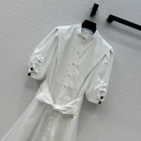 Louis Vuitton Women Puff-Sleeve Shirt Dress 1AIAOP (1)