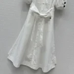 Louis Vuitton Women Puff-Sleeve Shirt Dress 1AIAOP