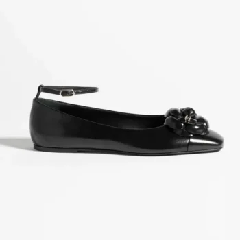 Ballerine Chanel da donna in pelle di vitello lucida - Nero G46520