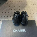 Chanel Dambalettskor Glänsande Kalvskinn-Svart G46520