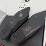 Chanel Damen Ballerinas Seidensatin-Schwarz G46546