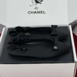 Chanel Damen Ballerinas Seidensatin-Schwarz G46546