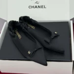 Chanel Damen Ballerinas Seidensatin-Schwarz G46546