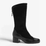 Botas altas Chanel para mujer de ante y piel de becerro, color negro