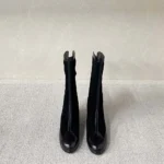 Botas altas Chanel para mujer de ante y piel de becerro, color negro