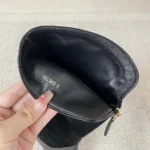 Botas altas Chanel para mujer de ante y piel de becerro, color negro