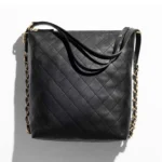 Chanel Women Large Backpack Calfskin Gold Tone Metal-Black AS5523