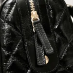 Chanel Women Large Bowling Bag Patent Crumpled Calfskin Gold Tone Metal