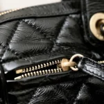 Chanel Women Large Bowling Bag Patent Crumpled Calfskin Gold Tone Metal