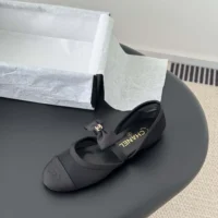 Chanel Women Mary Janes Mesh Grosgrain-Black G46193 (1)