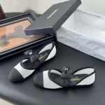 Chanel Women Mary Janes Mesh Grosgrain-White G46701