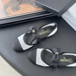 Chanel Women Mary Janes Mesh Grosgrain-White G46701