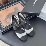 Chanel Women Mary Janes Mesh Grosgrain-White G46701