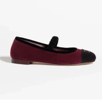 Chanel Women Mary Janes Velvet Maroon G46193