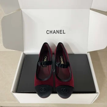 Chanel Women Mary Janes Velvet Maroon G46193