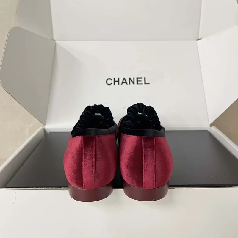 Chanel Women Mary Janes Velvet Maroon G46193