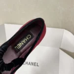 Chanel Mary Janes para mujer, terciopelo granate, G46193