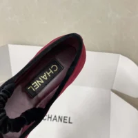 Chanel Women Mary Janes Velvet Maroon G46193 (1)