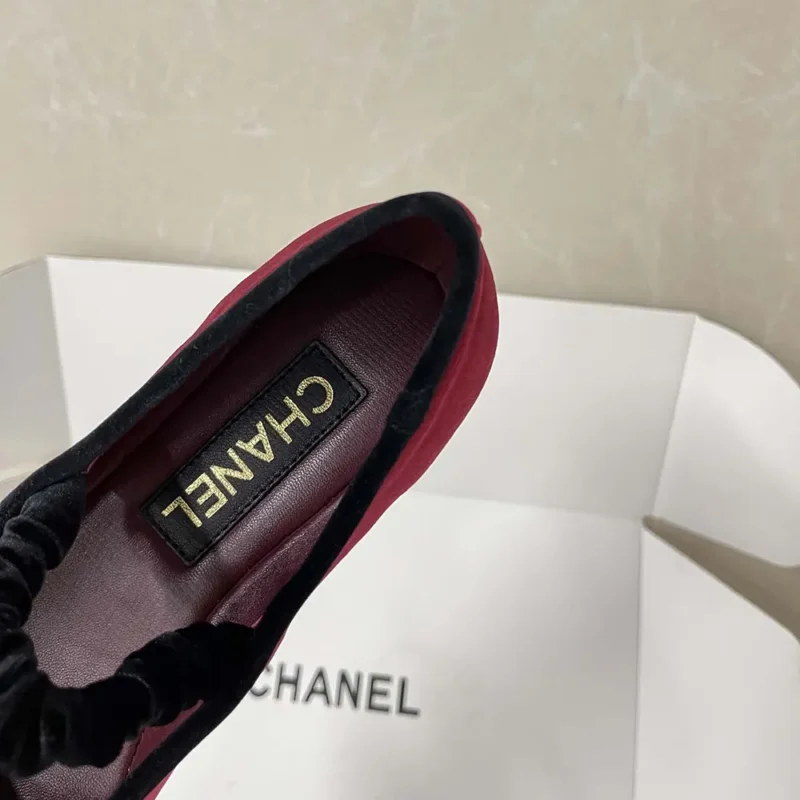 Chanel Women Mary Janes Velvet Maroon G46193