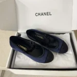 Chanel Femme Mary-Janes-Velours-Bleu Marine G46542