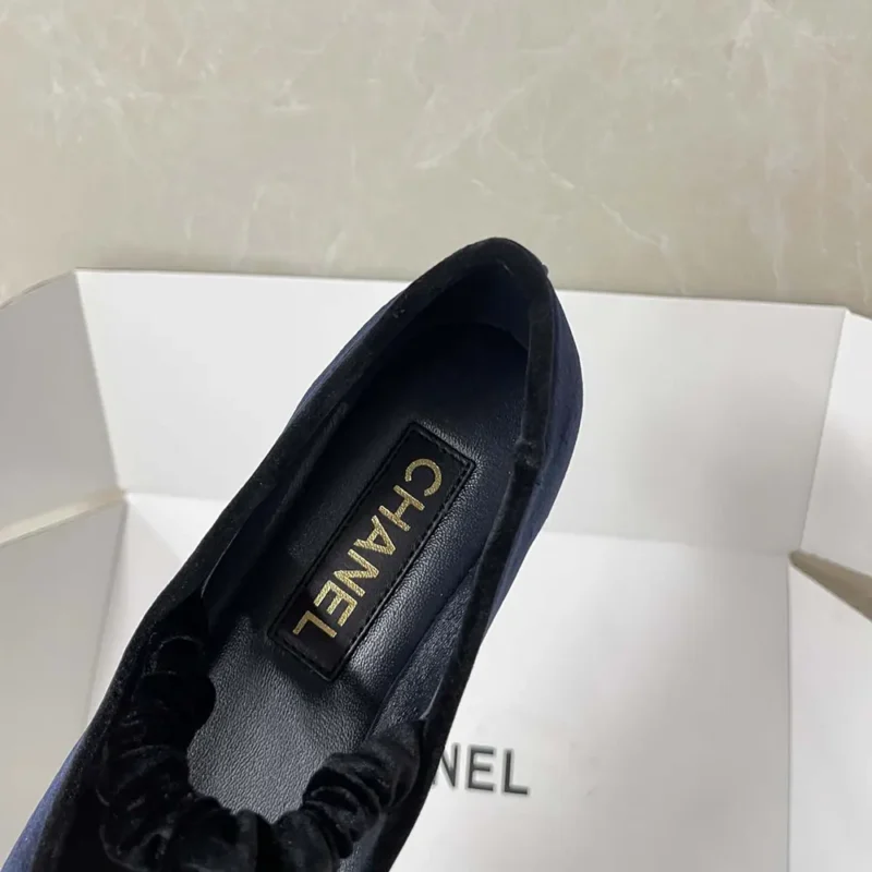 Chanel Women Mary-Janes-Velvet-Navy G46542