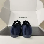 Chanel Femme Mary-Janes-Velours-Bleu Marine G46542