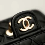 Chanel Women Mini Flap Bag Metallized Braided Calfskin Gold Tone Metal-Gold