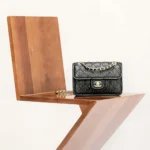 Chanel Women Mini Flap Bag Metallized Braided Calfskin Gold Tone Metal-Gold