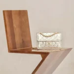 Chanel Women Mini Flap Bag Metallized Braided Calfskin Gold Tone Metal-Gold