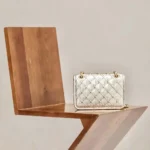 Chanel Women Mini Flap Bag Metallized Braided Calfskin Gold Tone Metal-Gold