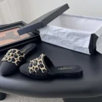 Chanel Damen Pantoletten Lammleder Grosgrain-Schwarz G46653