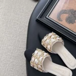 Chanel Women Mules Lambskin Grosgrain-White G46193