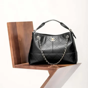 Chanel Women Shopping Bag Calfskin Gold Tone Metal AS5657