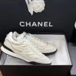 Chanel Women Sneakers Calfskin-White & Light Gold G45839