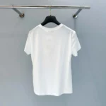 Dior Men T-Shirt White Cotton and Linen Jersey with Multicolor Dior Star Motif