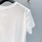 Dior Men T-Shirt White Cotton and Linen Jersey with Multicolor Dior Star Motif