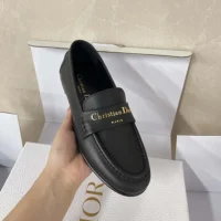 Dior Damloafers i svart, smidigt kalvskinn för pojkar KDF039VSO (1)