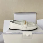 Dior Women Boy Loafer White Supple Calfskin KDF039VSO