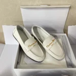 Dior Women Boy Loafer White Supple Calfskin KDF039VSO
