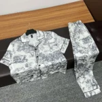 Dior Women Chez Moi Short-Sleeved Silk Pajama Set