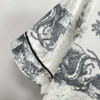 Dior Women Chez Moi Short-Sleeved Silk Pajama Set (1)