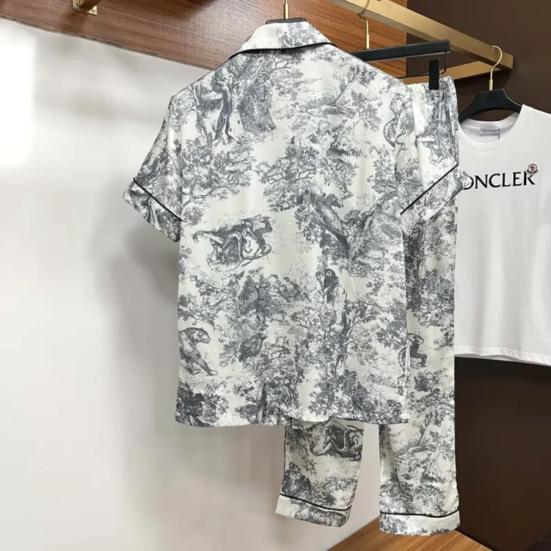 Dior Women Chez Moi Short-Sleeved Silk Pajama Set