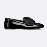 Dior Women Diorissimo Loafer Black Patent Calfskin and Grosgrain