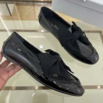Dior Women Diorissimo Loafer Black Patent Calfskin and Grosgrain